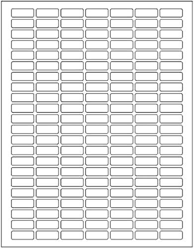 White Printable Labels Sheets + Bonus Color Labels White Rectangular Stickers (1" x 0.375") Produce Excellent Results with Standard Laser Printer-Template Included - 15700 Pack