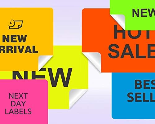 NextDayLabels - 8-1/2 x 11 Neon Color High Light Fluorescent Labels for Laser & Inkjet Printer (Pink Fluorescent, 4 x 5-4 Per Page | 200 Labels)