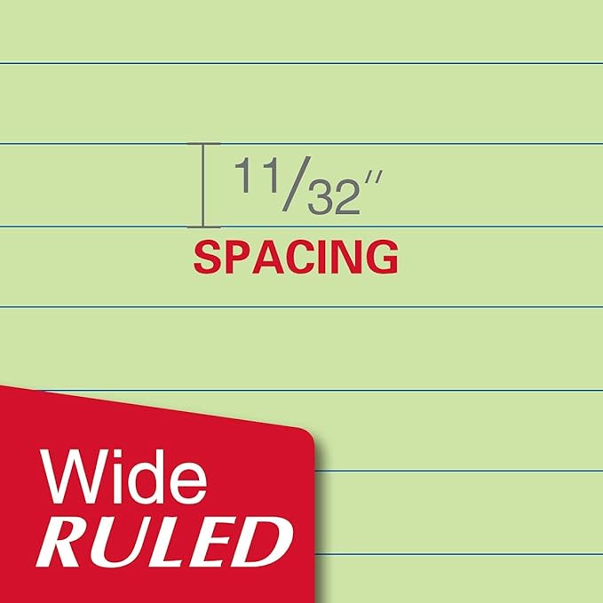 Kaisa Filler Paper Colored loose Leaf Paper, Wide Ruled 8x10.5in Colored Paper, 3-Hole Punched for 3-Ring Binders,100Sheets/pack 4Packs, FC10001W