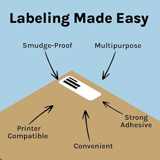 Premium Label Supply White Address Sticker Labels – 2.625" x 1" – Laser/Inkjet Compatible – (30 per Sheet), 2000 Sheets - 60,000 Total Adhesive FBA Labels