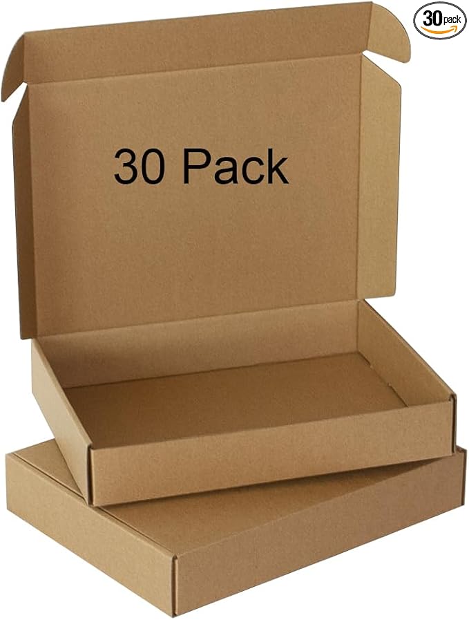 GDYIHANG13x10x2 Inches 30 Pack Brown Mail Order Boxes, Shipping Boxes,Mailing Boxes Corrugated Box Mailers Shipping,Storage Or Small Business Pac