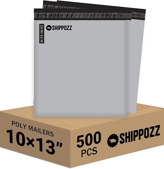 10x13 Poly Mailers 500 Pack, Durable Waterproof Polymailers for Shipping Clothes, Self Seal Mailing Bags for Small Business Packaging Supplies, Mailing Envelopes for Books, and Accessories