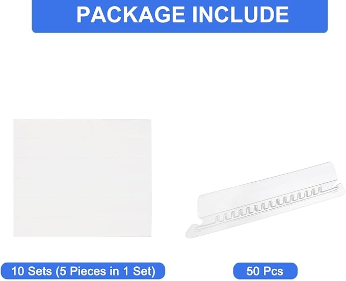 uxcell Hanging File Folder Tabs, 4 Inch Insertable Tabs and Inserts Plastic Clear File Organizer Labels Filing for Folder Quick Identification, Clear, 50 Pcs