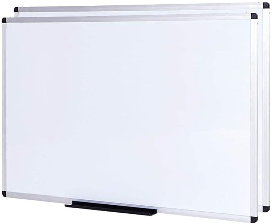 VIZ-PRO Large Magnetic Dry Erase White Board for Wall, 72 X 40 inches, Pack of 2, Aluminum Framed Whiteboard with Marker Tray for School Office Home