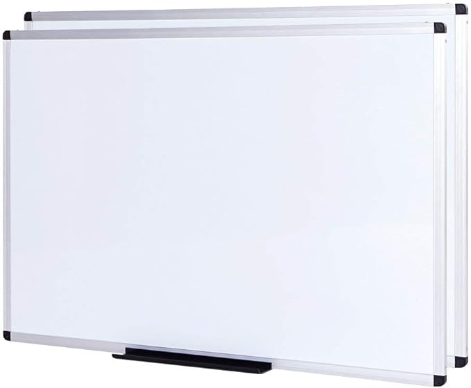 VIZ-PRO Large Magnetic Dry Erase White Board for Wall, 60 X 48 inches, Pack of 2, 5' x 4' Aluminum Framed Whiteboard with Marker Tray for School Office Home