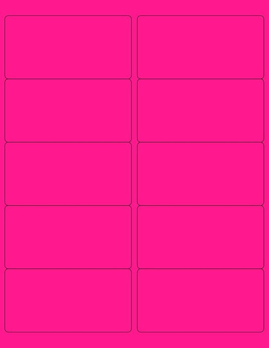NextDayLabels - 8-1/2 x 11 Neon Color High Light Fluorescent Labels for Laser & Inkjet Printer (Pink Fluorescent, 4 x 2-10 Per Page | 250 Labels)