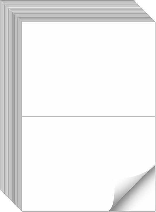(1000 Sheets, 2000 Labels) Sticker Paper, 11" x 8.5" Half Sheet Shipping Address Labels, 2 Per Page Self Adhesive Mailing Label for Laser and Inkjet Printers
