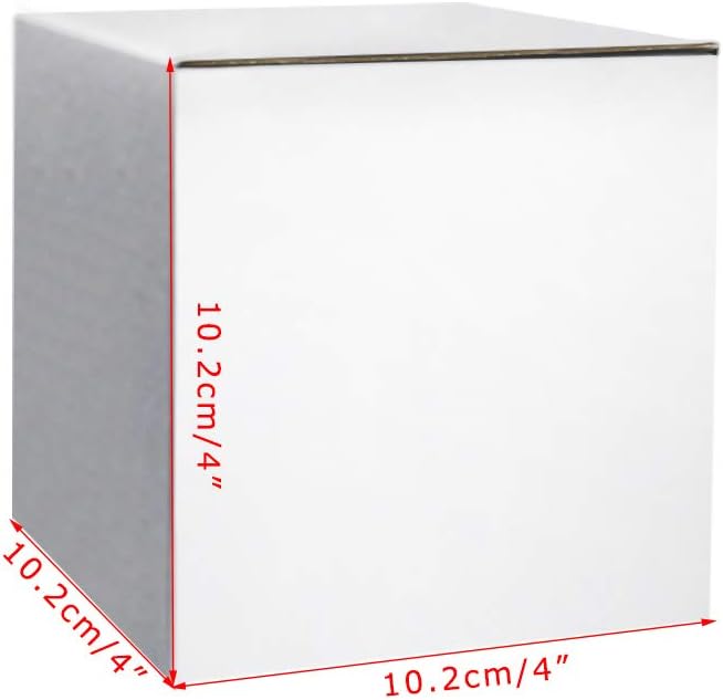 PETAFLOP Shipping Boxes 4x4x4 White Cardboard Box Kraft Corrugated Small Mailing Boxes, 25 Pack