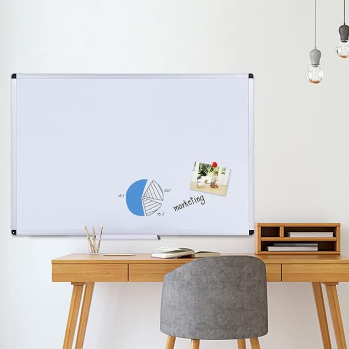 VIZ-PRO Magnetic Whiteboard/Dry Erase Board, 40 X 30 Inches, Includes 1 Eraser & 2 Markers & 4 Magnets