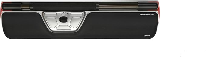 Contour RollerMouse Red Ergonomic Mouse for Shoulder Forearm Wrist Strain Relief for RSI Carpal Tunnel Centered Rollerbar 6 Customizable Buttons 10 Speed Settings Mac/PC Compatible - Wired - Regular