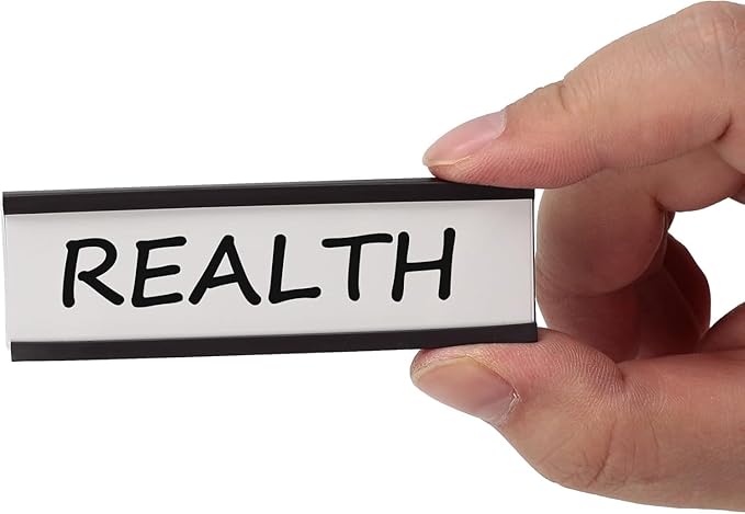 Realth C Channel Magnetic Label Holders 30 Pack 0.78" x 4"(2x10cm) - Magnetic Name Plate for Shelving, Storage Bins, Classroom, Office, Library, Supermarket