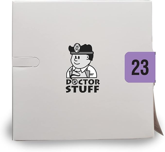 2023 Year Stickers, Doctor Stuff 2023 Chart Stickers, Purple/Black Colored, Traco Style, USA Made Year Labels for End Tab File Folders, 500/Roll, 1 Roll, 3/4" x 1-1/2"