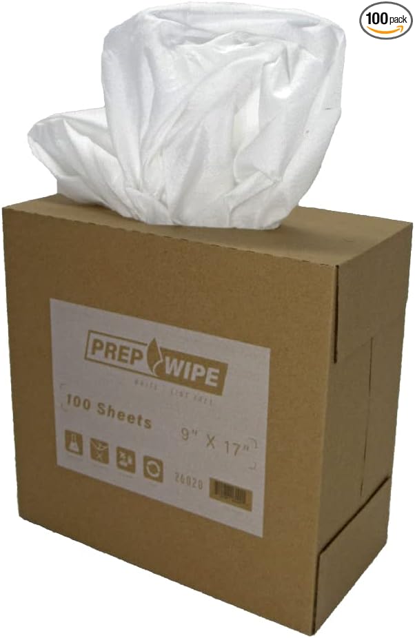 Lint Free Cleaning Towels, Heavy Duty Cleaning Cloths, Lint Free Wipes, Cleaning Cloths for House & Industrial Use, Disposable Cleaning Rags, Pack of 100 Sheets 9" x 17" (White)