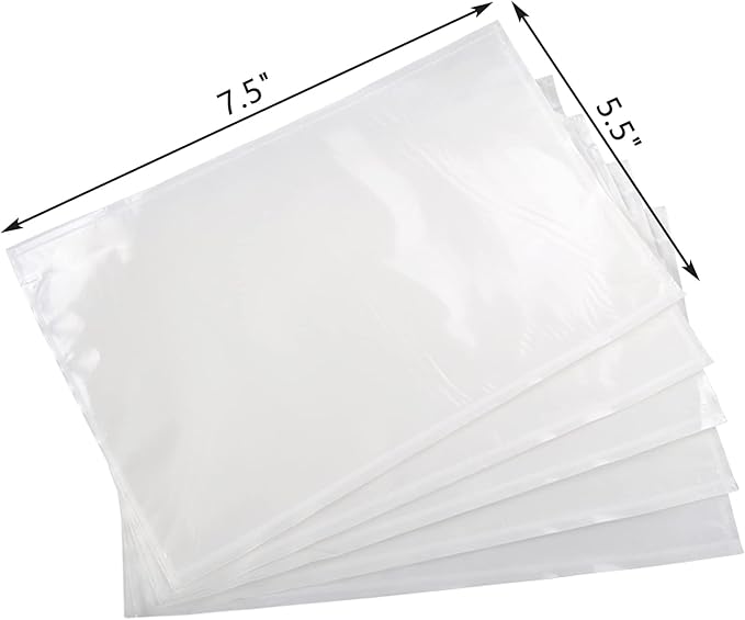 RyhamPaper Packing List Envelopes, Clear 7.5" x 5.5" Self Adhesive Shipping Labels Envelope Pouches (4000 Pack)