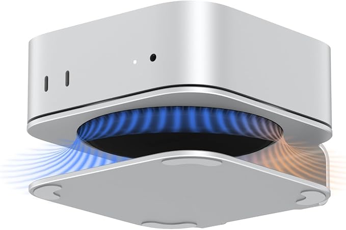 Mac mini M4 Dock Stand, Aluminum Desktop Stand Mount for New Mac mini M4 and M4 Pro, Improved Cooling, Easy Power Button Access & Desk Organization – Essential Mac mini M4 Accessories