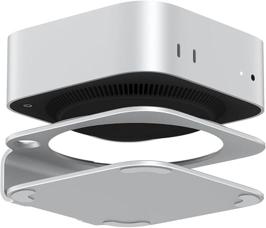 Mac mini M4 Dock Stand, Aluminum Desktop Stand Mount for New Mac mini M4 and M4 Pro, Improved Cooling, Easy Power Button Access & Desk Organization – Essential Mac mini M4 Accessories