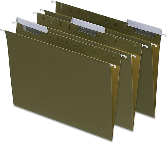 Staples Hanging File Folders, Letter, 3 Tab, 25/Box