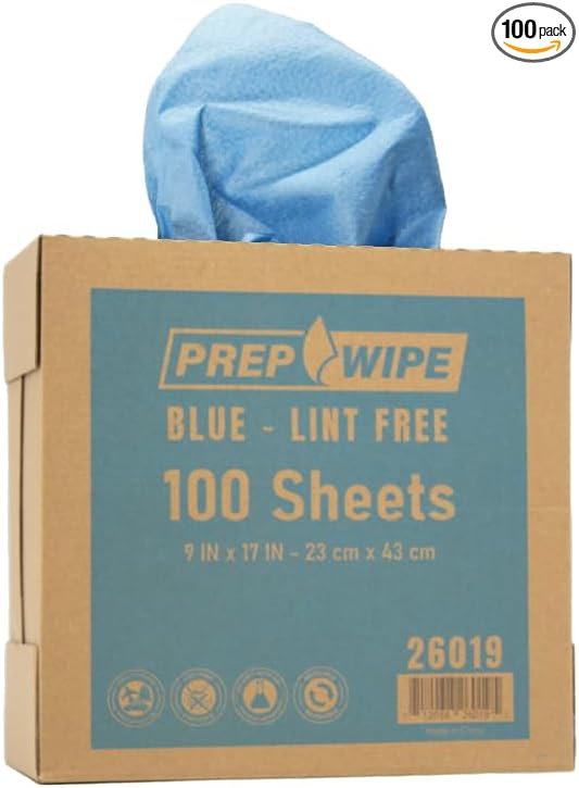 Lint Free Cleaning Towels Pack of 100 Sheets 9" x 17" (BLUE)