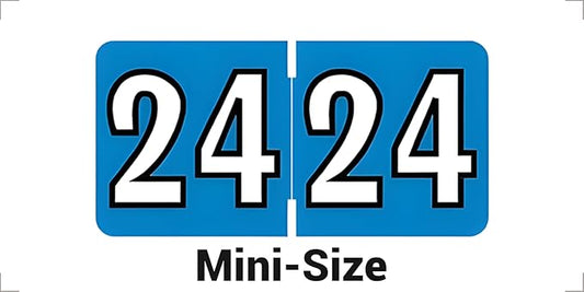 2024 MINI Year Labels, Doctor Stuff 2024 Chart Stickers, Blue Color Coded, Colwell Jewel Tone Style, USA Made Year Stickers for End Tab File Folders, 250/Pack, 1 Package, 1/2" x 1" - Small Labels