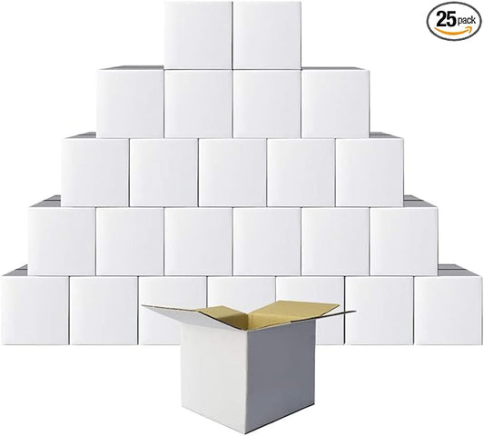 PETAFLOP Shipping Boxes 6x6x6 Corrugated Cardboard Boxes Small Mailing Box, 25 Pack