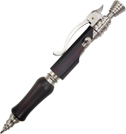 Dr. Metalleung Heavy Duty Stainless Steel Bolt Action Pen - Tactical EDC Retractable Ballpoint Pen with CNC Precision, Pocket Clip, Refillable (Black G2 Ink) - Perfect for Gifts & Smooth Writing