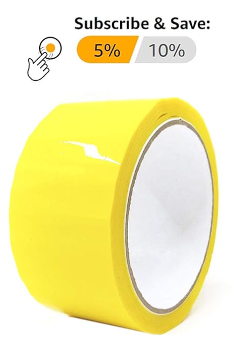ABC Carton Sealing Tape 1.89 Inches Wide x 54.68 yd Length. 36 Rolls of Yellow Moving Tape for Boxes. Box Tape for Moving, Packing, Shipping, and Mailing. 2 mil Thick Acrylic Shipping Tape Rolls