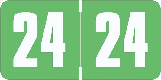 2024 Year Labels, Doctor Stuff 2024 Chart Stickers, Light Green Color Coded, Safeguard Style, USA Made Year Stickers for End Tab File Folders, 500/Roll, 1 Roll, 3/4" x 1-1/2"