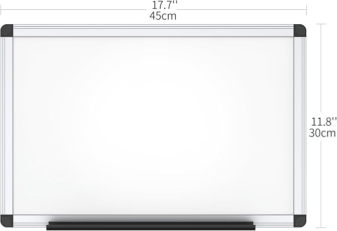 VIZ-PRO Magnetic Whiteboard/Dry Erase Board, 18 X 12 Inches, Includes 1 Eraser & 2 Markers & 4 Magnets