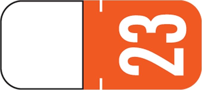 2023 MINI Year Stickers, Doctor Stuff 2023 Chart Stickers, Dark Orange Colored, Tab 1308 Style, USA Made Year Stickers for Top Tab File Folders, 500/Roll, 1 Roll, 1/2 x 1-1/8"