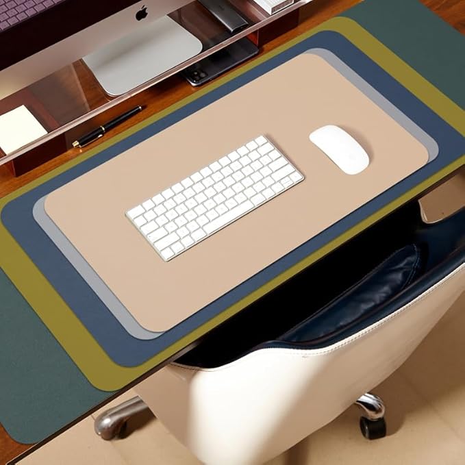 Leather Desk Mat - Non-Slip PU Desk Pad for Office and Home - Desk Organization and Accessories - Ideal for Large Mouse Pad and Desk Mats on Top of Desks (Coffee,31.5"x 15.7")