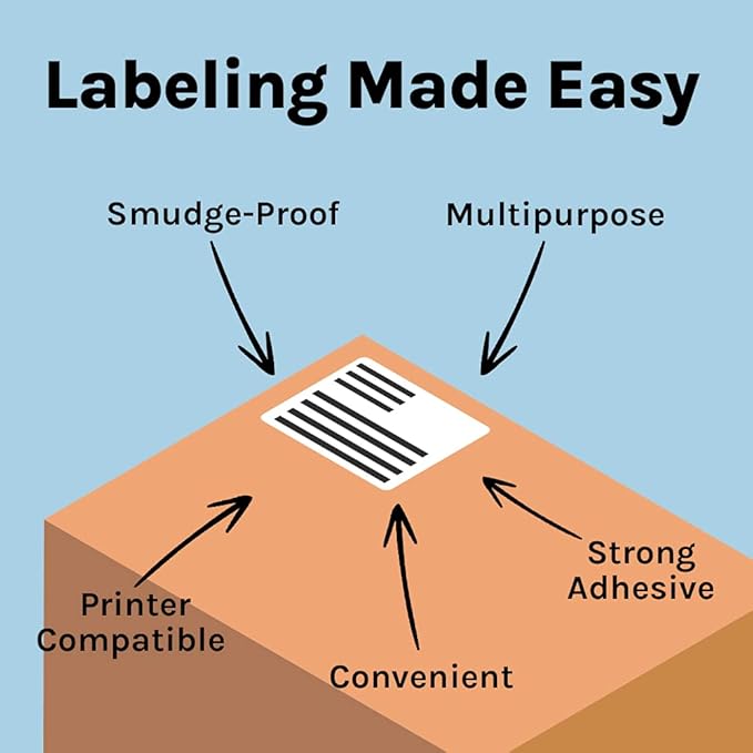 Premium Label Supply White Sticker FBA Labels – 4" x 3.33" – Laser/Inkjet Compatible – (6 per Sheet), 100 Sheets - 600 Total Adhesive Labels