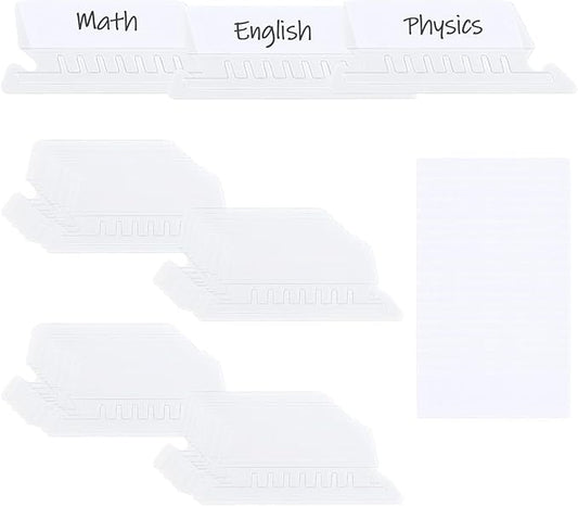 Hanging File Folder Tabs,100 Sets Hanging File Folder Labels Tabs and Inserts for Hanging Files Folders, Insertable Plastic Tabs Hanging Folder Tabs