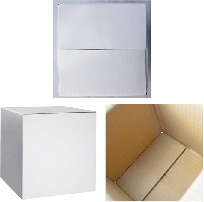 PETAFLOP Shipping Boxes 4x4x4 White Cardboard Box Kraft Corrugated Small Mailing Boxes, 25 Pack