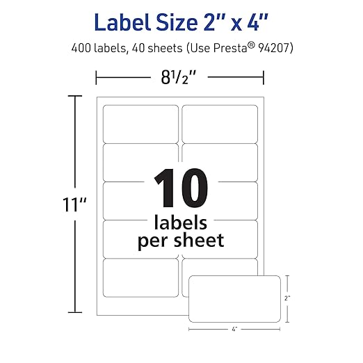 Avery Matte White Rectangle Labels, 2" x 4" Labels, 400 Total, Laser/Inkjet Printable, Great for Product Merchandising, Barcodes, Candles, Price Tags, Thank You Gifts, and More