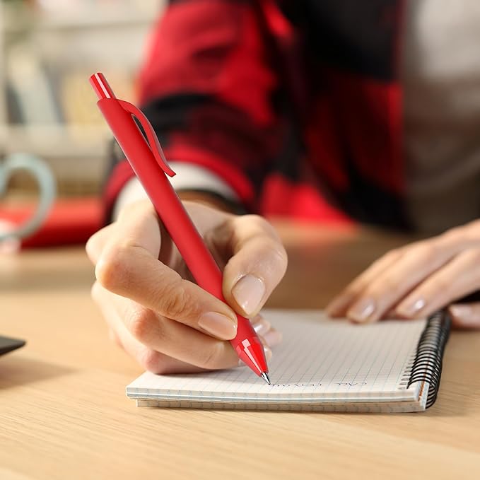 208 Pack Red Pens - Bulk Pens, Medium Point Ballpoint Pens, Smooth Ink, 1.0MM Retractable Click Pen for Waitress, Server, Office Red Ink