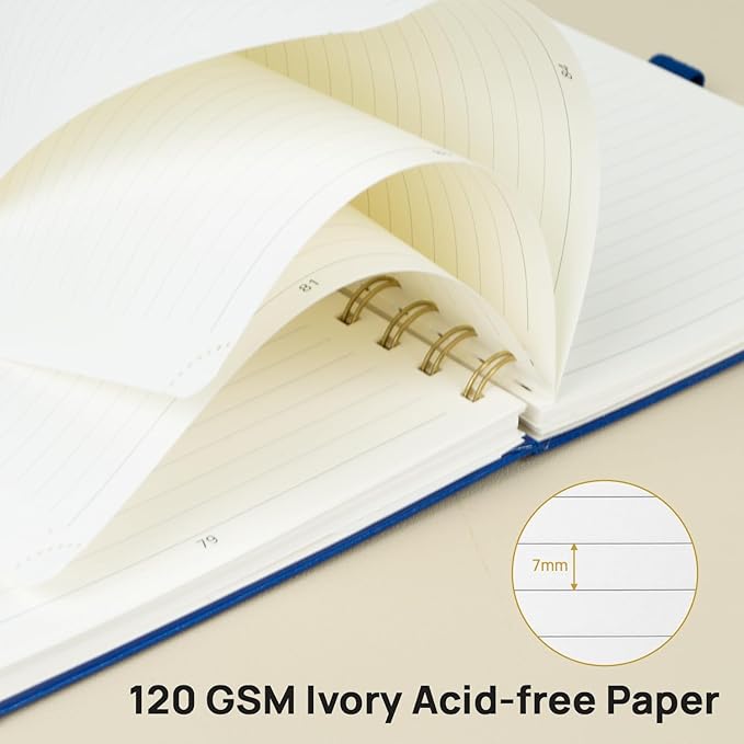 POPRUN Lined Spiral Journal Notebook, [A5-5.75'' x 8.25''] - 120 GSM Thick Paper, 144 Numbered Pages, College Ruled Notebook for Men & Women with Pocket, Index Tabs, 8 Perforated Sheets, Burgundy