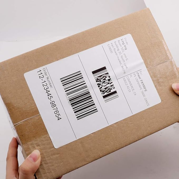 Replace for DK-1241 Die-Cut Large Shipping Label Rolls, 4''x 6''(102 mm x 151 mm) 200/Roll DK Labels Compatible with Brother QL-1050 1100 1110nwb Printer (1 Roll+1 Frame)