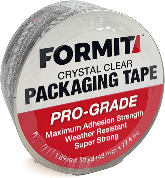 Professional-Grade Clear Packing Tape (1 Roll) - Heavy Duty Tape for Packing, Moving Boxes, Shipping, Mailing, Storage, and More - Packaging & Shipping Supplies (48mm x 50m per Roll)