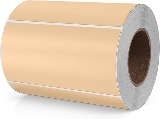 Brown Rectangle Color Coding Labels 4 × 2 Inches Self-Adhesive Vinyl Stickers Writable Waterproof Removable File Folder Labels for Storage Bins Food Containers Box 500 PCS