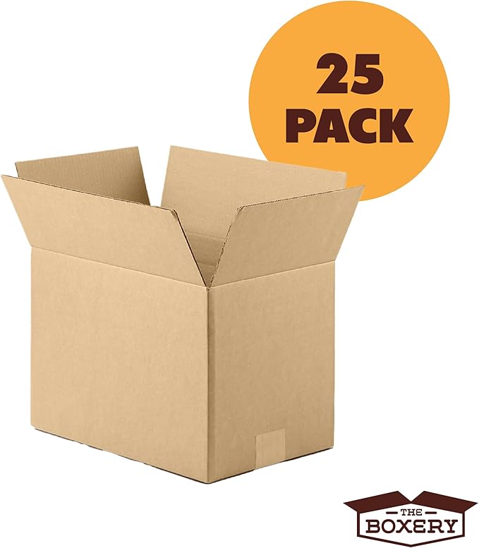 The Boxery 9"x9"x6" Brown/Kraft Corrugated Cardboard Shipping Boxes 25-Pack | Mailing, Packing, Moving & Storage for Business/Home – Durable - Eco-Friendly, Recyclable - Made in the USA