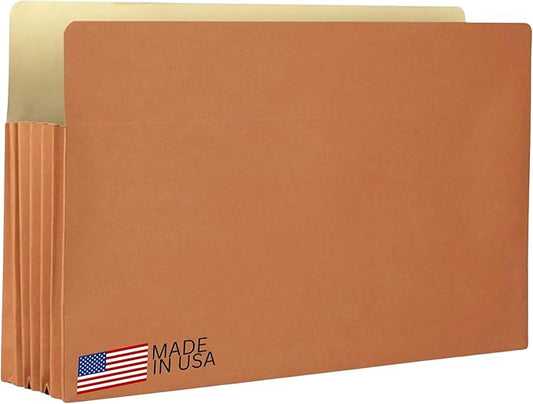 The File King Expanding Accordion File Folder - Legal Size | 3.5" Expansion - Carton of 50 | Store and Organize Papers | Keep Records in One Place | Save Time Searching