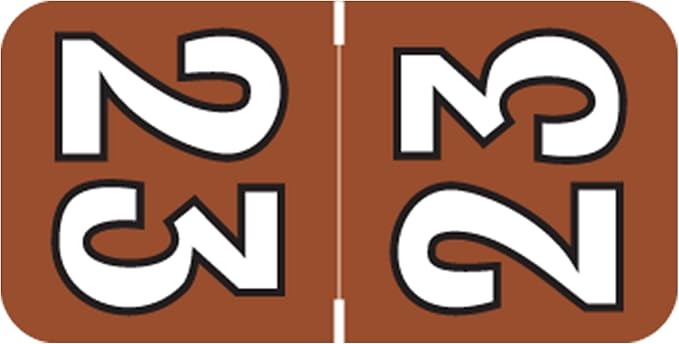 2023 Year Stickers, Doctor Stuff 2023 Chart Stickers, Brown/Black Colored, Colwell Jewel Tone Style, USA Made Year Labels for Top Tab File Folders, 500/Roll, 1 Roll, 1-1/2" x 3/4"