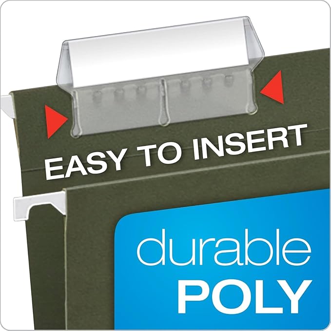 Pendaflex Hanging File Folder Tabs - 100 Sets of File Folder Labels - 2" File Tabs for Hanging Folders with 100 Inserts