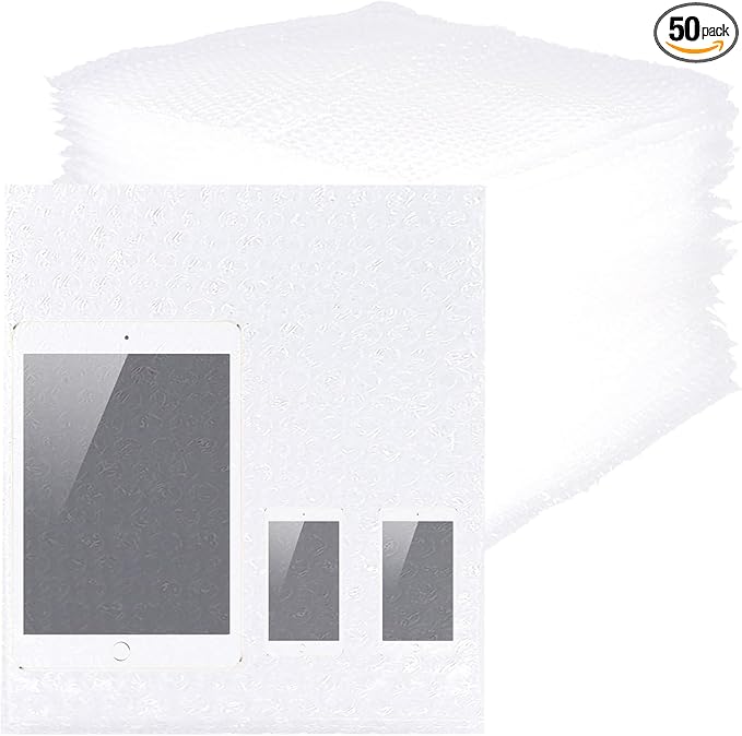 50Pcs Bubble Bag, 12”x14” Bubble Pouches wrap for Shipping, Double Wall Bubble Cushioning for Packing, Moving and Storage Fragile China Dishes Electronic Item…