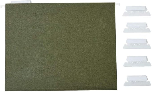 Staples Hanging File Folders, 1/5-Cut Tab, Letter Size, Includes Tabs & Paper Inserts, Perfect for Home, Office, Classroom, 25-Pack, Green