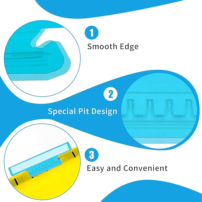 100 Pieces 4 Inch Hanging File Folder Tabs and Inserts Large Clear Plastic Hanging Folder Tabs for Filing Cabinet Folders Labels Back to School Supplies Assorted Colors (100)