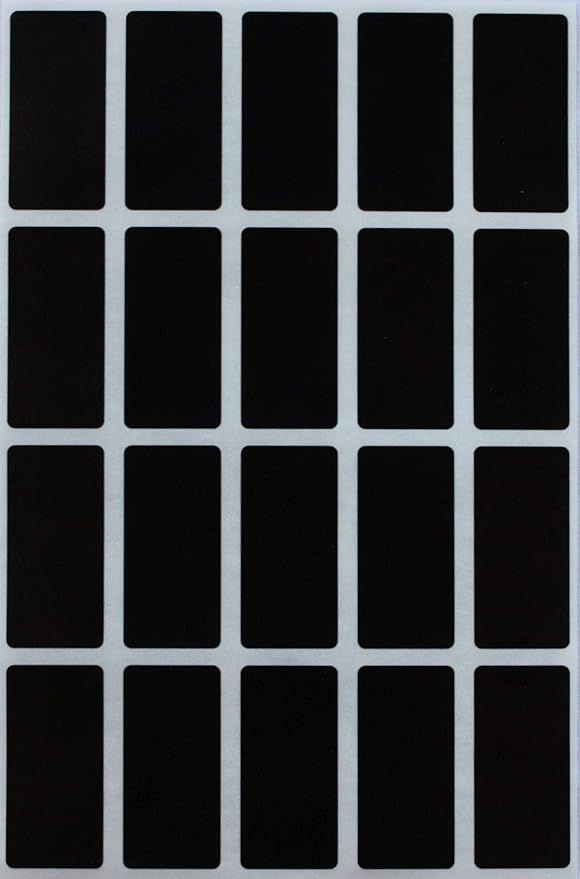 Small Rectangular Label Stickers 1.57 inch x 0.75 inch - 2160 Pack, Black Color-Coding Labels (40mm x 19mm)