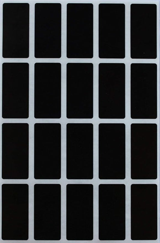 Small Rectangular Label Stickers 1.57 inch x 0.75 inch - 2160 Pack, Black Color-Coding Labels (40mm x 19mm)
