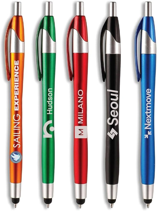 Pencil Guy Promotional Personalized Imprinted Stylus Pens - Black - 250 Quantity