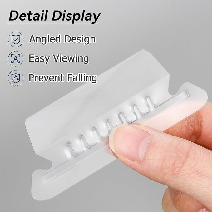 Hanging File Folder Tabs, 100 Sets File Folder Labels 2" Plastic Tabs and Inserts for Hanging File Folders